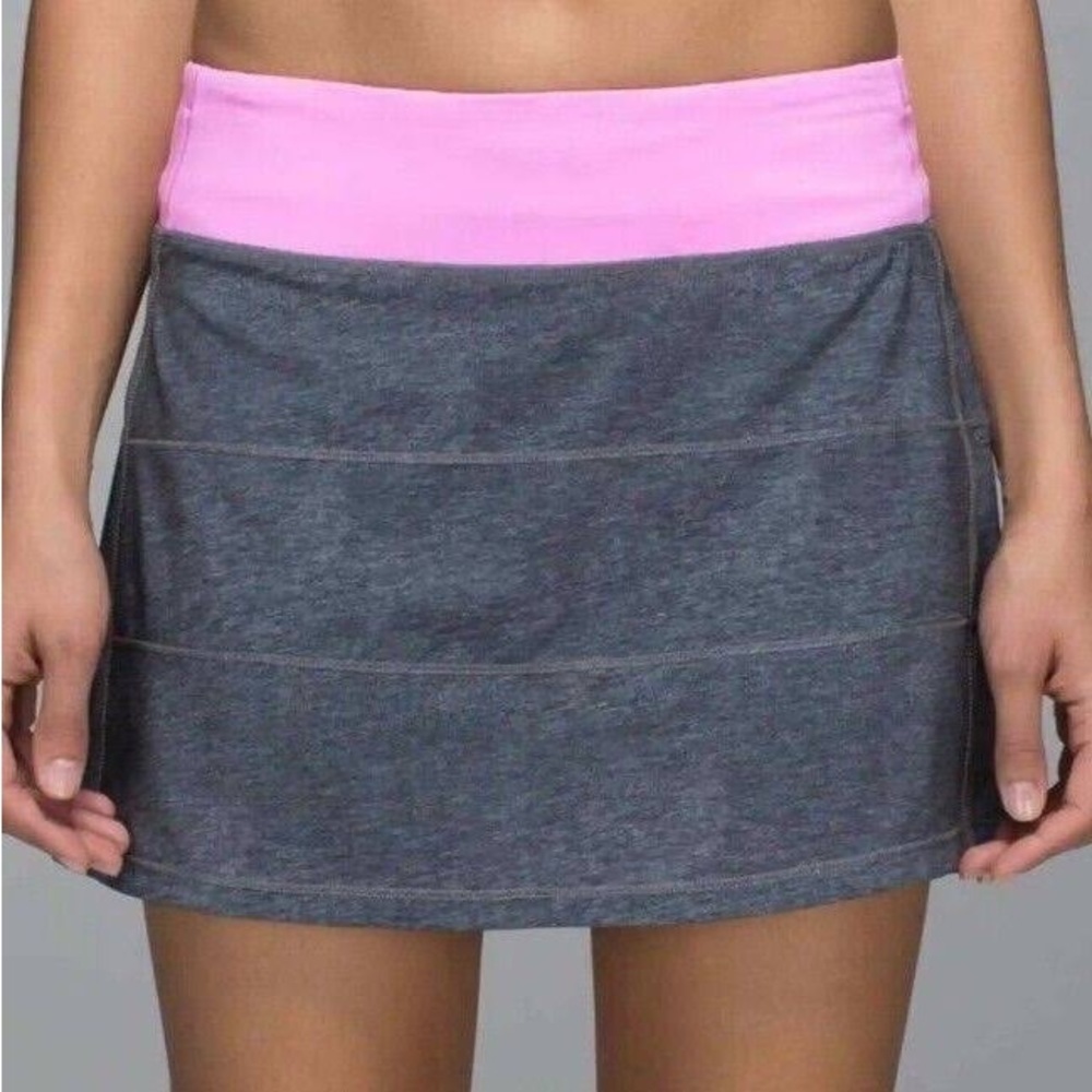 Lululemon Pace Rival Run Skirt Coal Vintage Pink Size 4